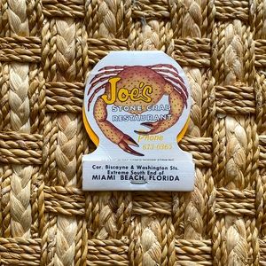 Vintage Joe’s Crab Shack Matchbook